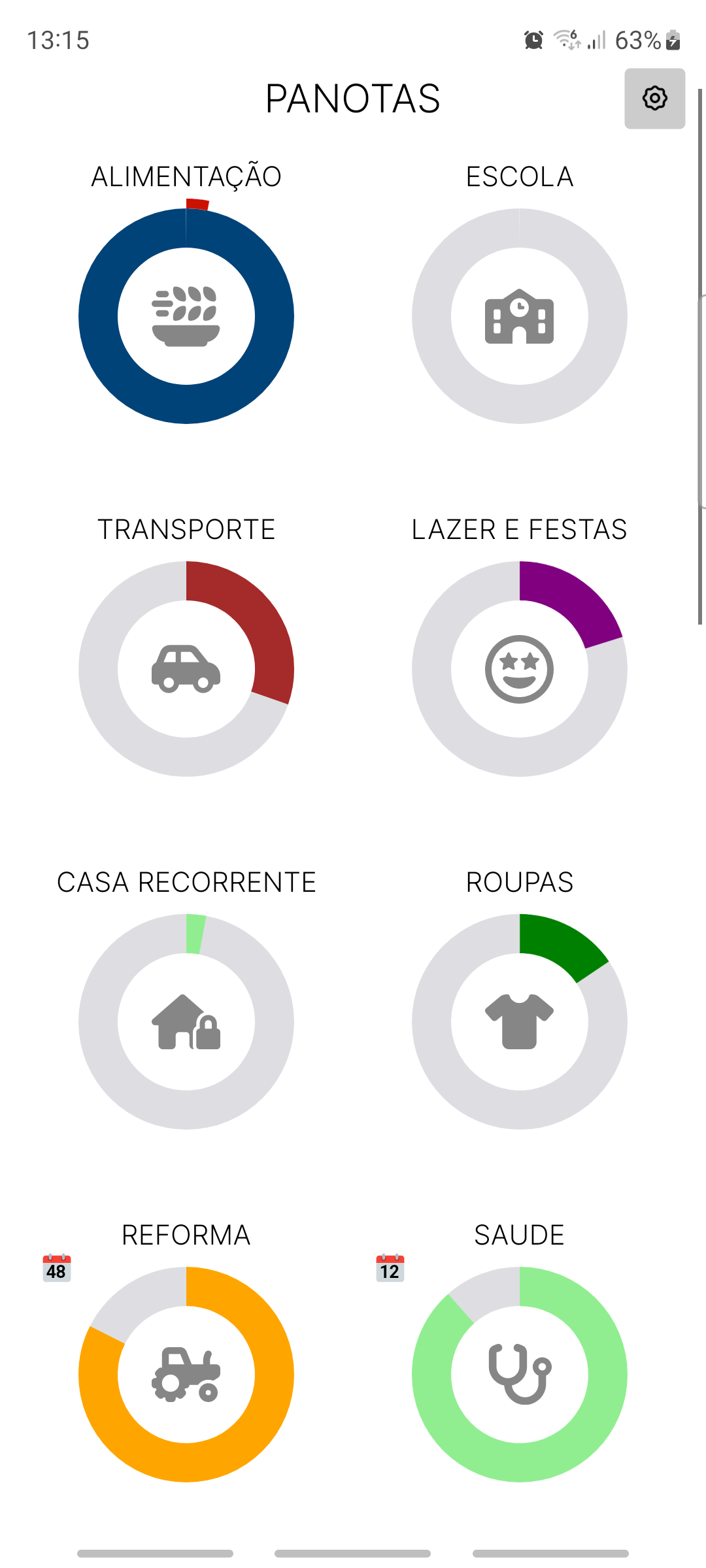 App PANOTAS no modo claro